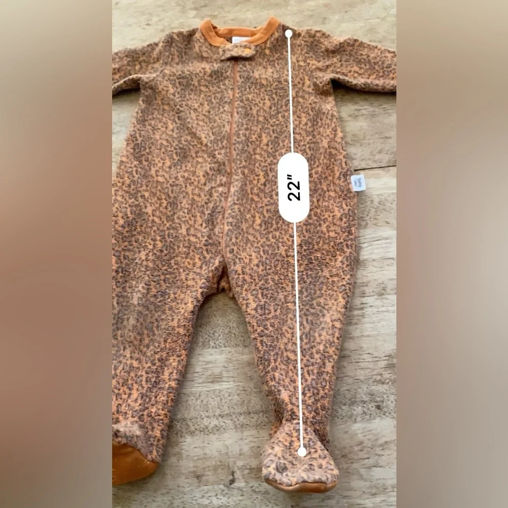 Vintage Baby Gap Infant Sz S 3-6 mo Leopard‎ Print Footie One Piece